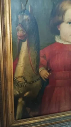 Peinture à l'huile sur toile portrait milieu du XIXe siècle - école allemande