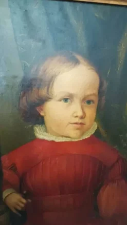 Peinture à l'huile sur toile portrait milieu du XIXe siècle - école allemande