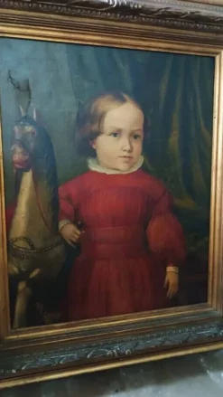 Peinture à l'huile sur toile portrait milieu du XIXe siècle - école allemande