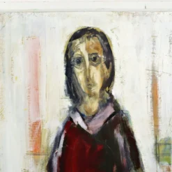 Peinture à l’huile œuvre d’art abstraite mère et enfant 106cm