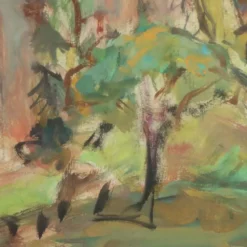 Peinture moderne signée Cesarina Mottironi, huile sur carton, XXe siècle