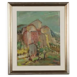 Peinture moderne signée Cesarina Mottironi, huile sur carton, XXe siècle