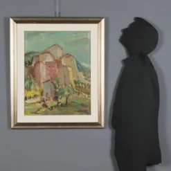 Peinture moderne signée Cesarina Mottironi, huile sur carton, XXe siècle