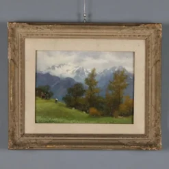 Peinture moderne signée Ercole Garavaglia, huile sur panneau dur '900