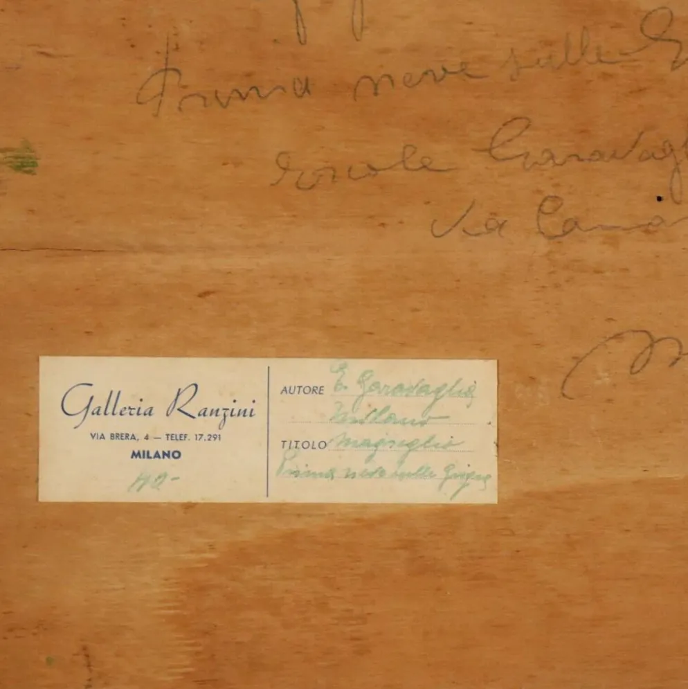 Peinture moderne signée Ercole Garavaglia, huile sur panneau dur '900