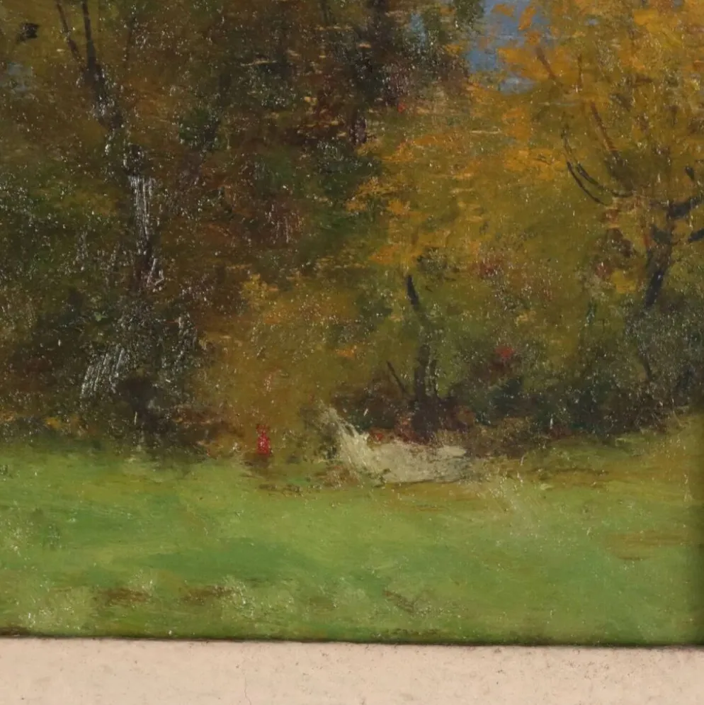 Peinture moderne signée Ercole Garavaglia, huile sur panneau dur '900