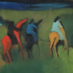 Peinture moderne signée Gian Rodolfo D'Accardi « Ride in the Woods » 1955