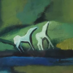 Peinture moderne signée Gian Rodolfo D'Accardi « Ride in the Woods » 1955