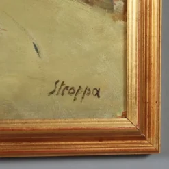 Peinture moderne signée Leonardo Stroppa, vue de Florence '900