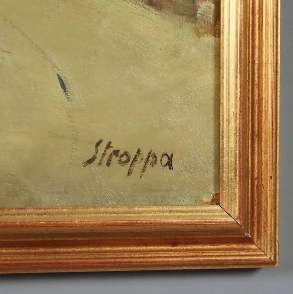 Peinture moderne signée Leonardo Stroppa, vue de Florence '900