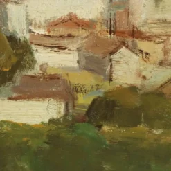 Peinture moderne signée Leonardo Stroppa, vue de Florence '900