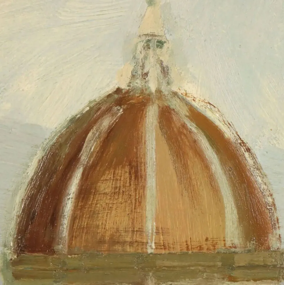 Peinture moderne signée Leonardo Stroppa, vue de Florence '900