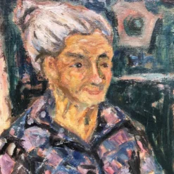 Peinture naive portrait de femme