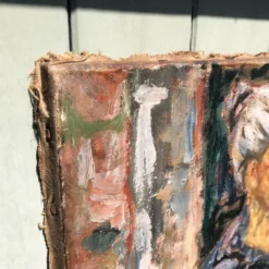 Peinture naive portrait de femme