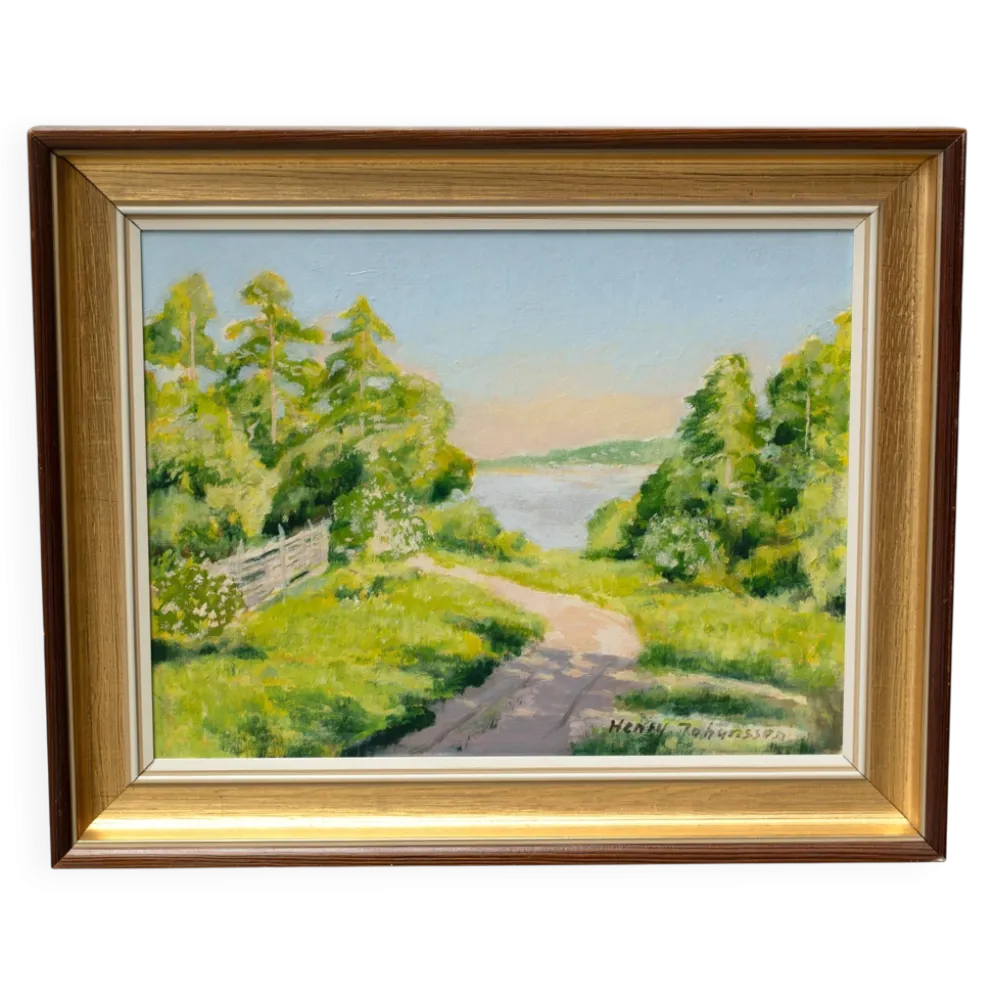 Peinture suédoise des années 1970 par Henry Johansson