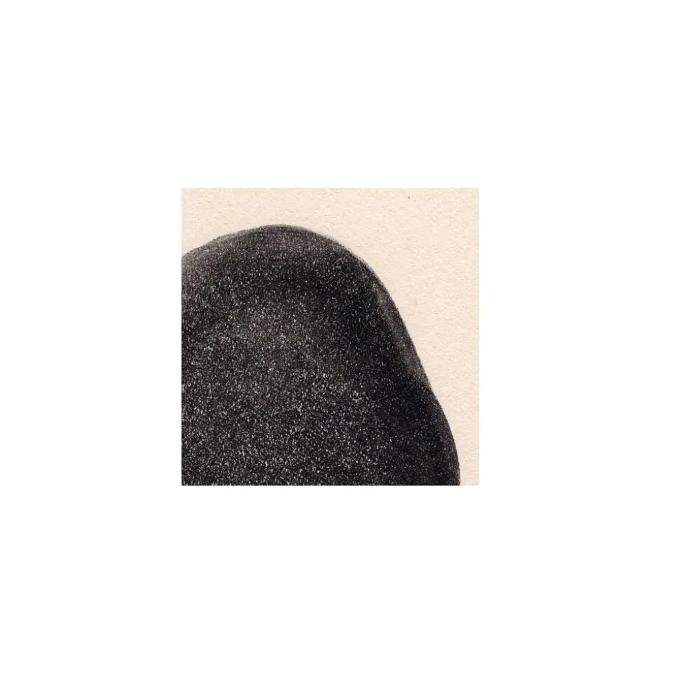 Peinture sur papier "galet" noir signée Eawy