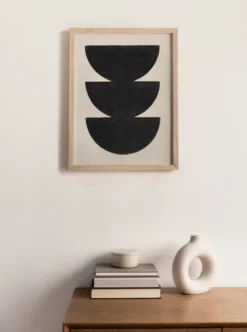 Peinture sur papier - illustration abstraite noire signée eawy