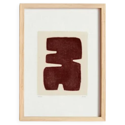 Peinture sur papier "Maori" marron signée eawy