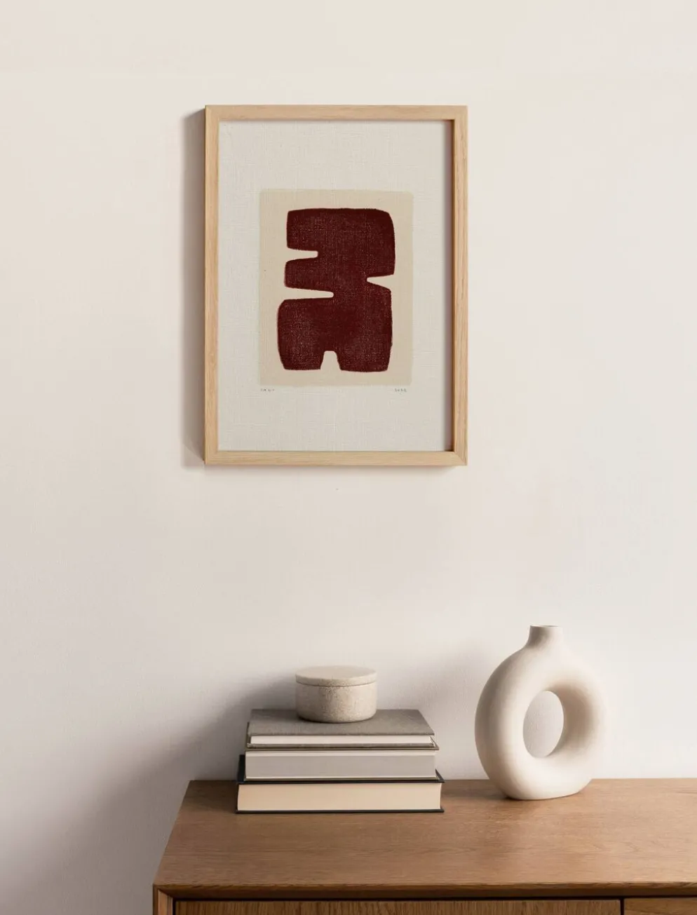 Peinture sur papier "Maori" marron signée eawy