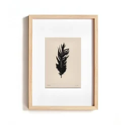 Peinture sur papier "Plume" signée Eawy