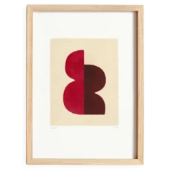 Peinture sur papier rose et marron signée eawy