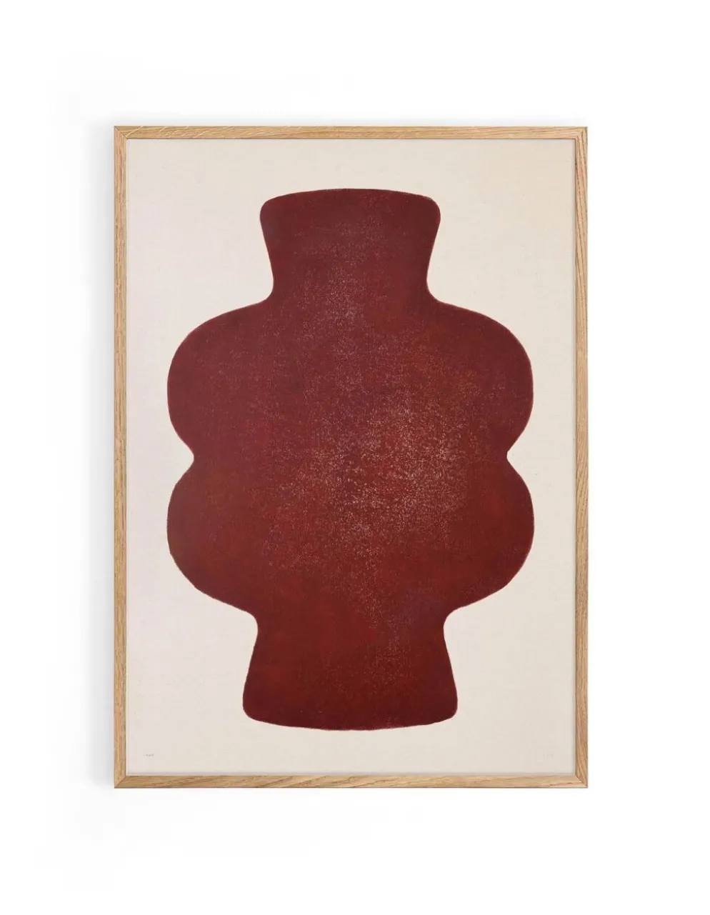 Peinture sur papier rouge cerise signée Eawy