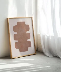 Peinture sur papier terracotta signée Eawy