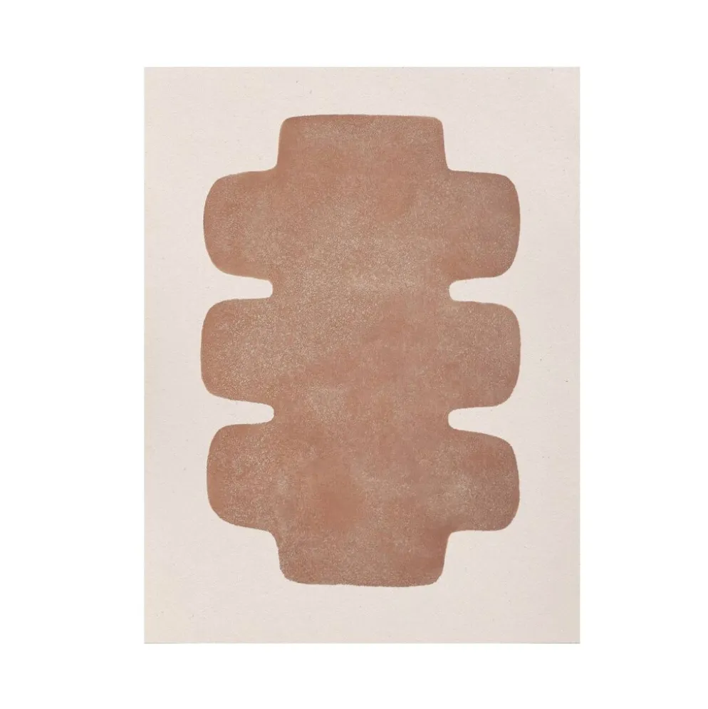 Peinture sur papier terracotta signée Eawy