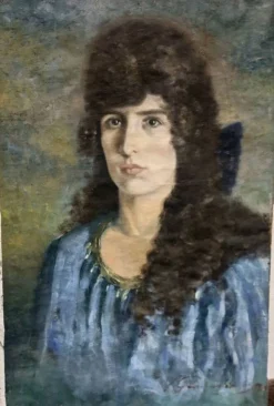 Peinture sur toile portrait de femme signé et daté 1926
