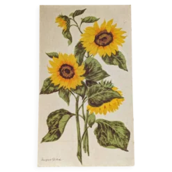Peinture vintage sur lin''Les Tournesols'' par Irmgard Gutsche 60'/70'