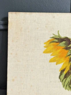 Peinture vintage sur lin''Les Tournesols'' par Irmgard Gutsche 60'/70'