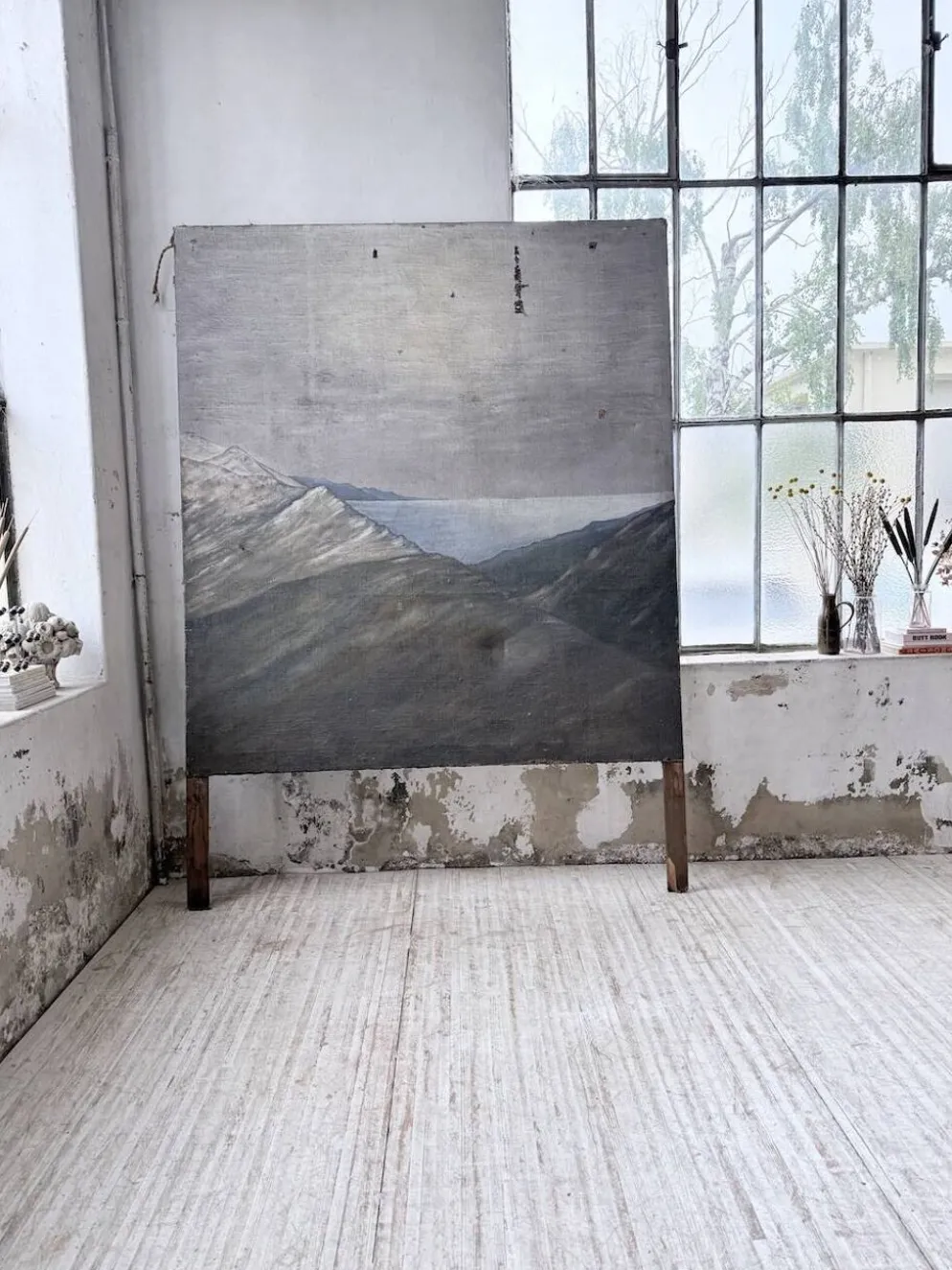 Peinture XXL géante de théâtre 1950