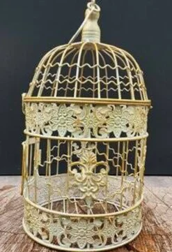 Petite cage à oiseaux ronde classique en fer forgé