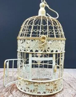 Petite cage à oiseaux ronde classique en fer forgé