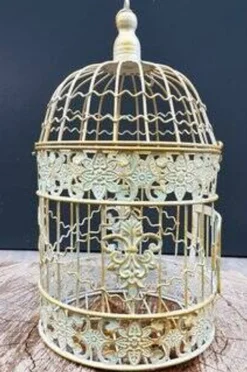 Petite cage à oiseaux ronde classique en fer forgé