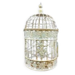Petite cage à oiseaux ronde classique en fer forgé