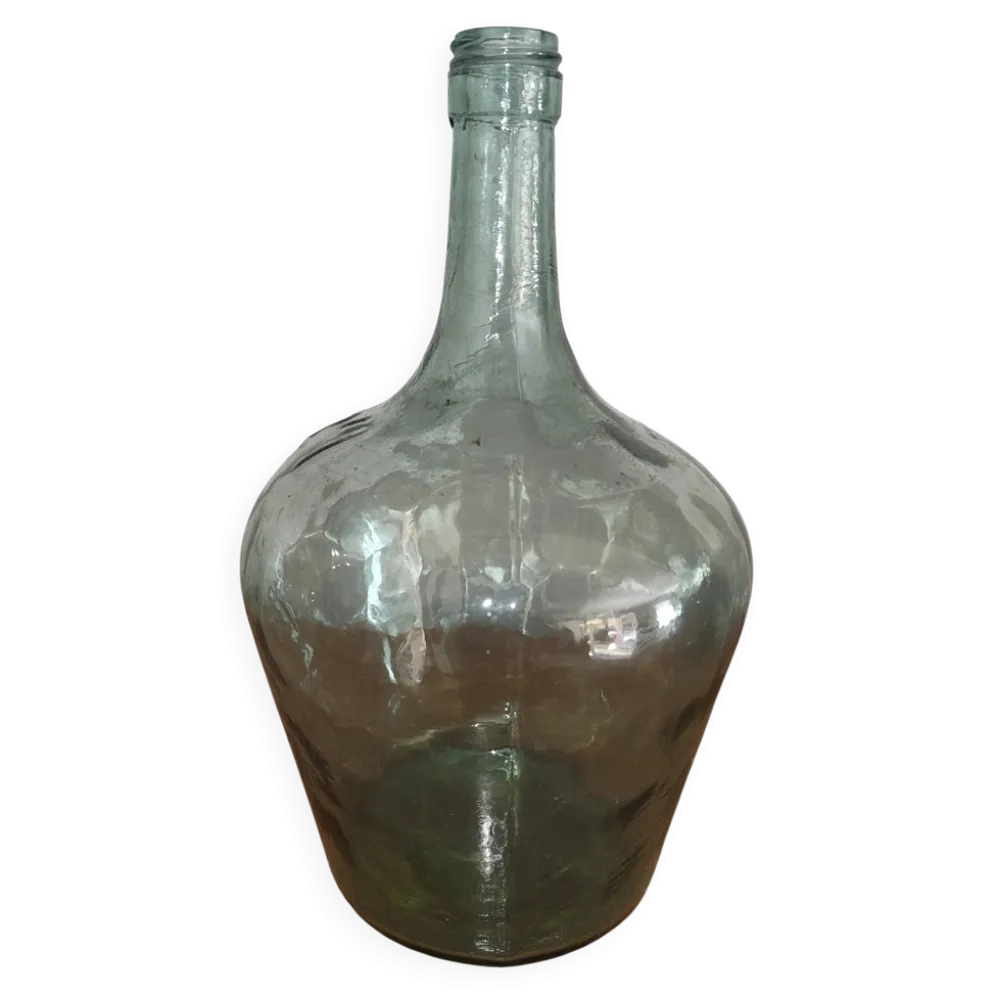 Petite Dame-Jeanne Ancienne en Verre Vert
