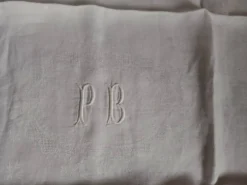 3 petites nappes anciennes initiales brodées PB
