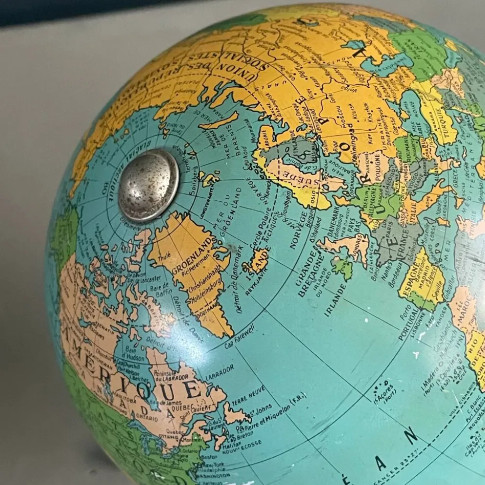 Petit globe terrestre vintage, Cartes Taride
