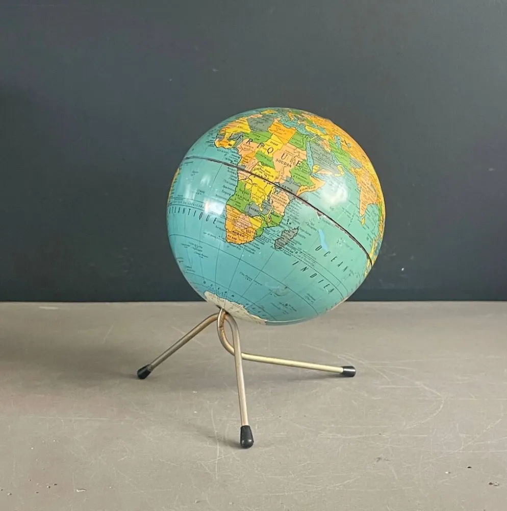 Petit globe terrestre vintage, Cartes Taride