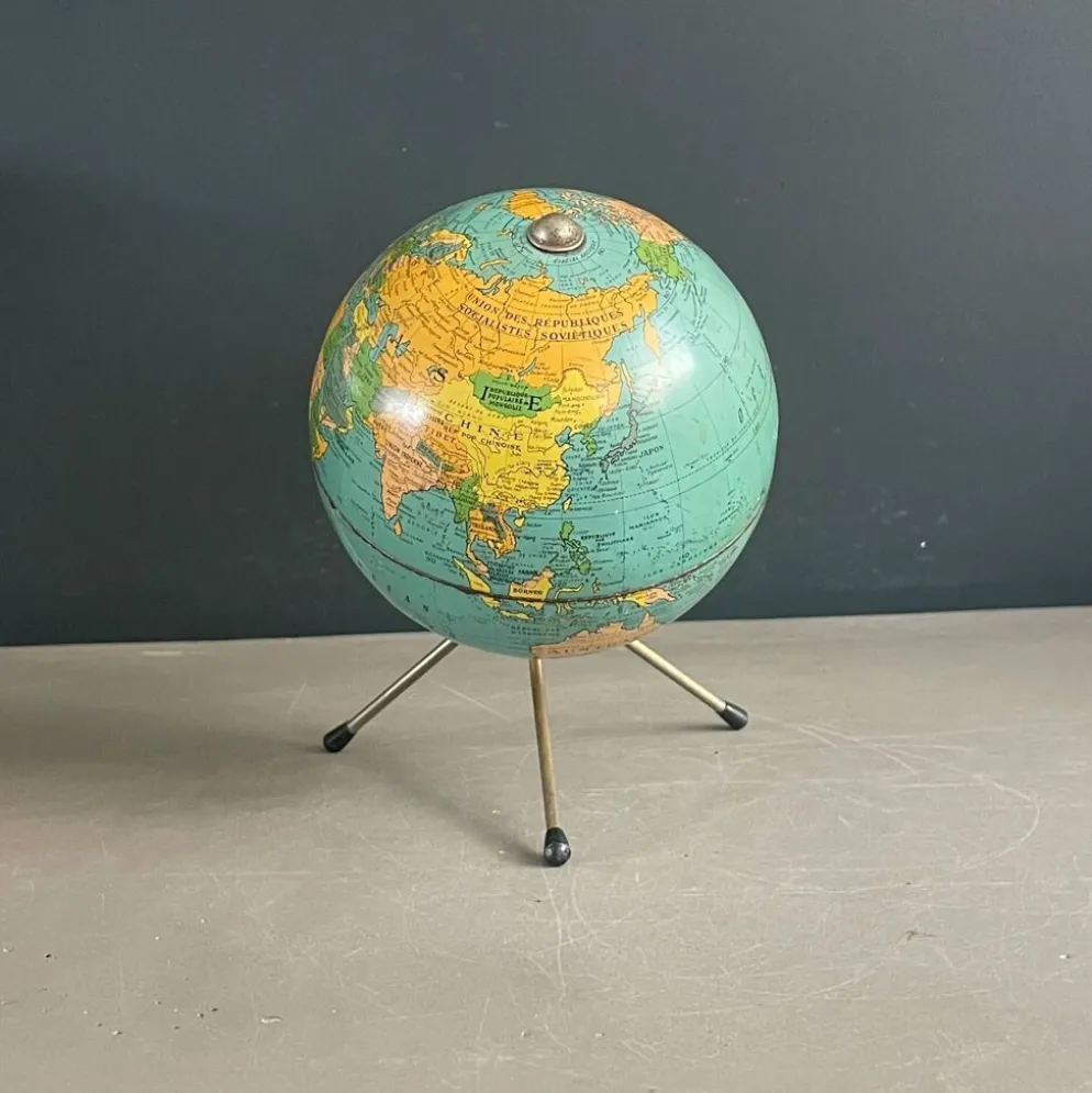 Petit globe terrestre vintage, Cartes Taride