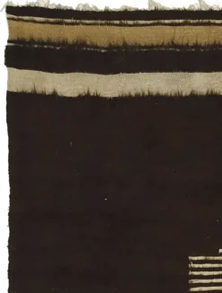 Petit Kilim Anatolien Vintage Marron et Beige 165 x 128 cm