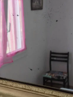 Petit miroir art déco cadre doré