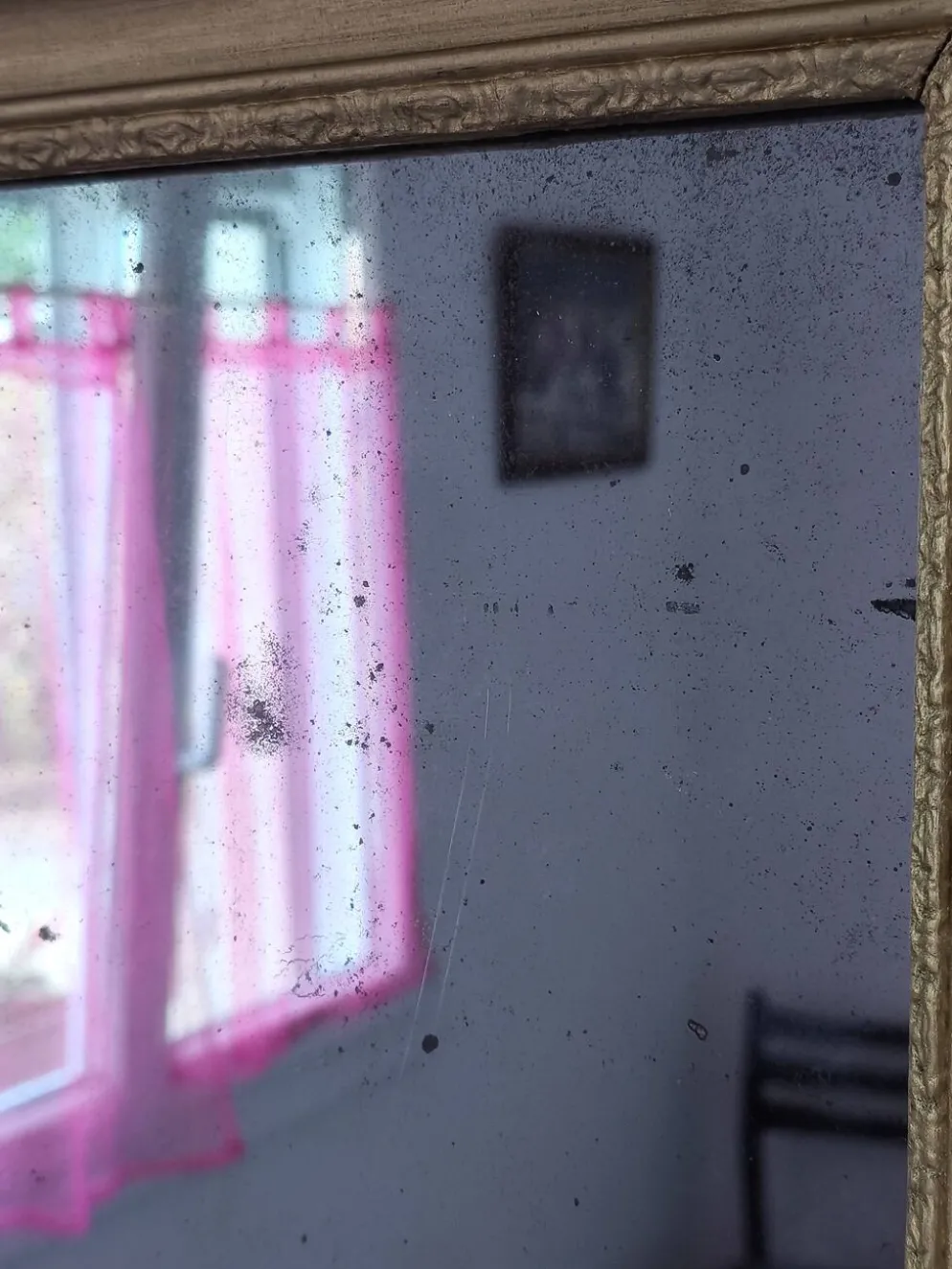 Petit miroir art déco cadre doré