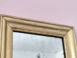 Petit miroir art déco cadre doré
