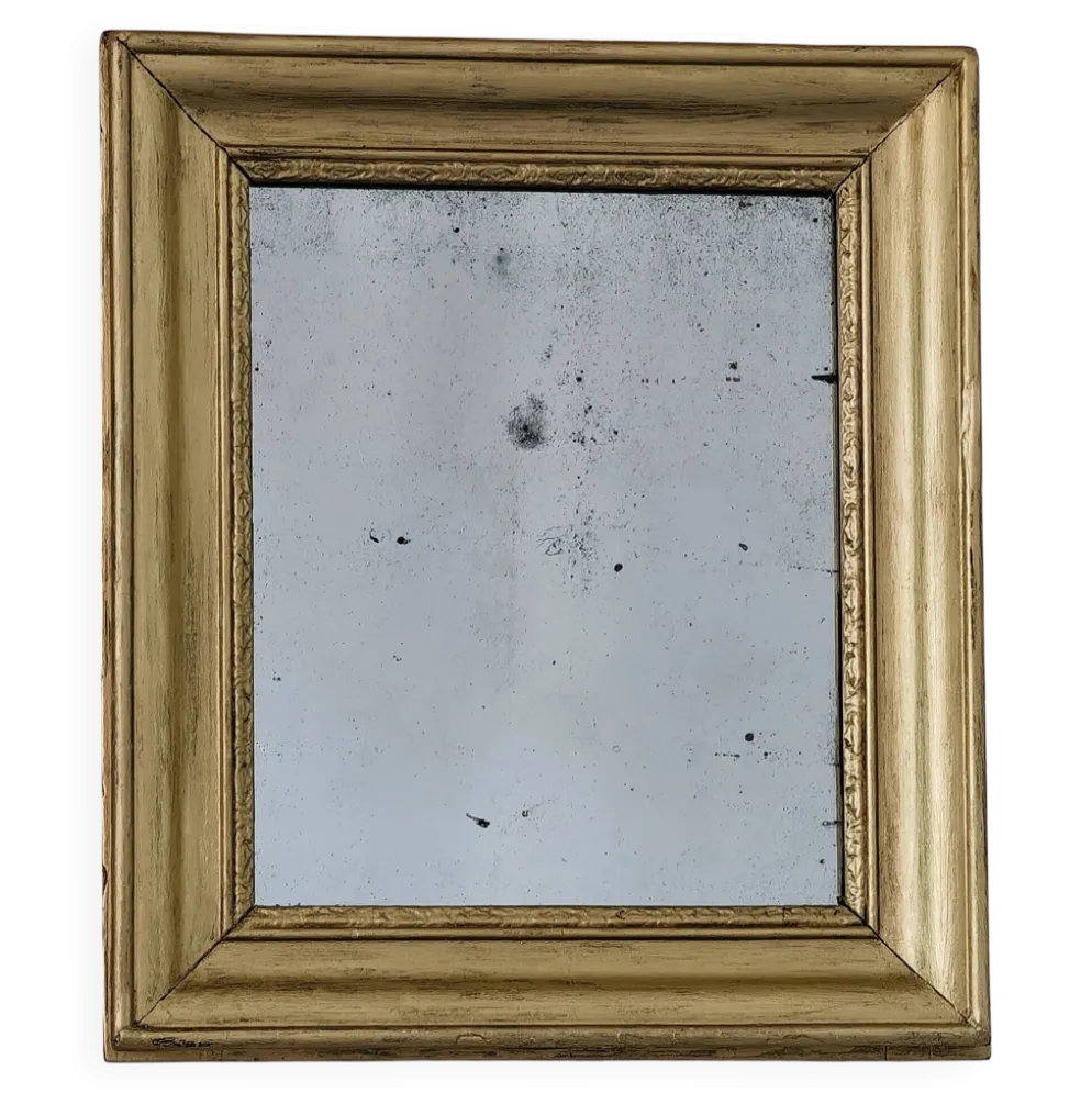 Petit miroir art déco cadre doré