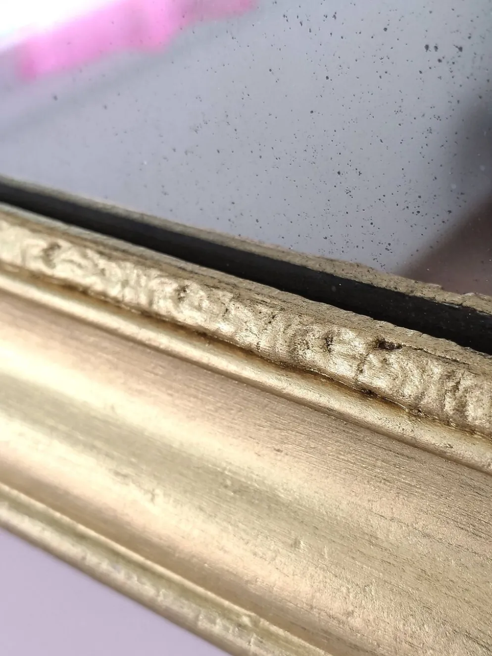 Petit miroir art déco cadre doré