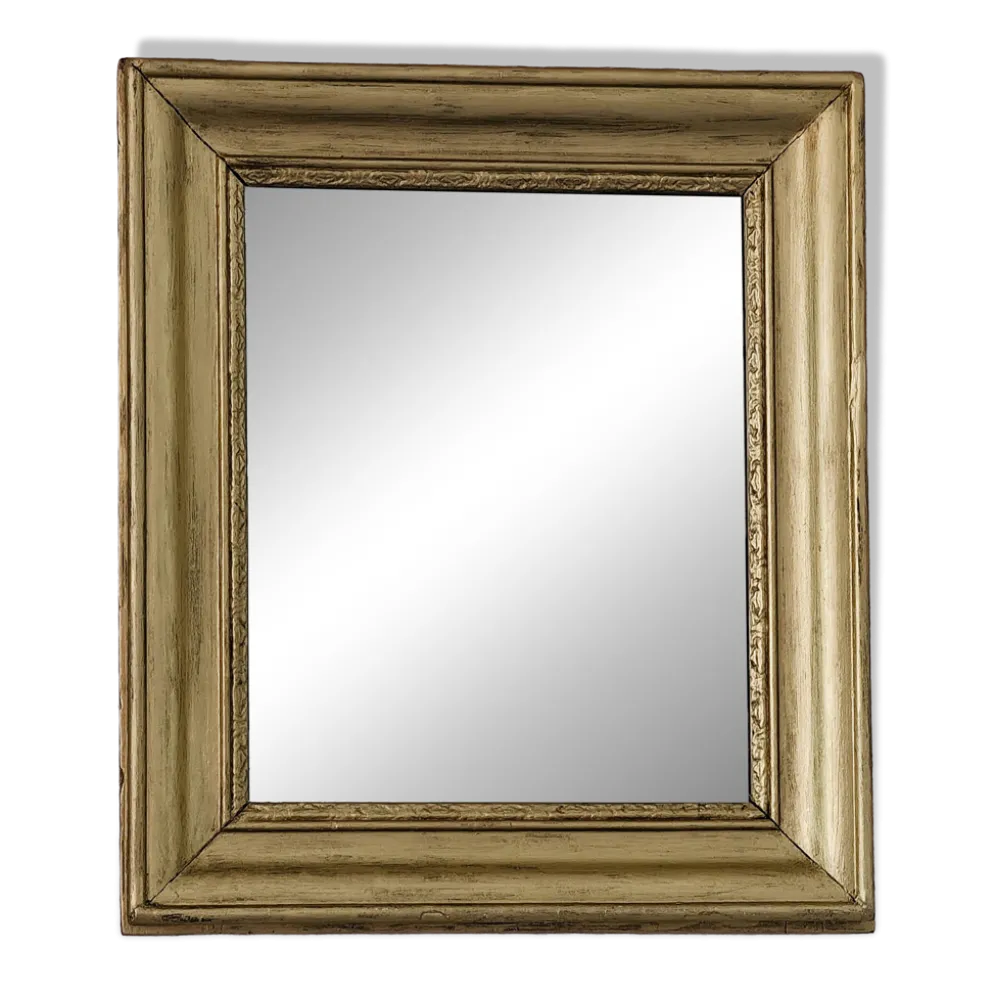 Petit miroir art déco cadre doré