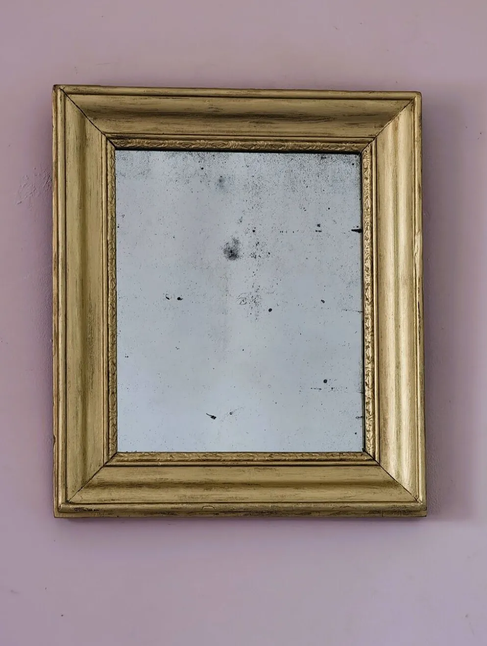 Petit miroir art déco cadre doré