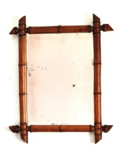 Petit miroir en bambou ancien